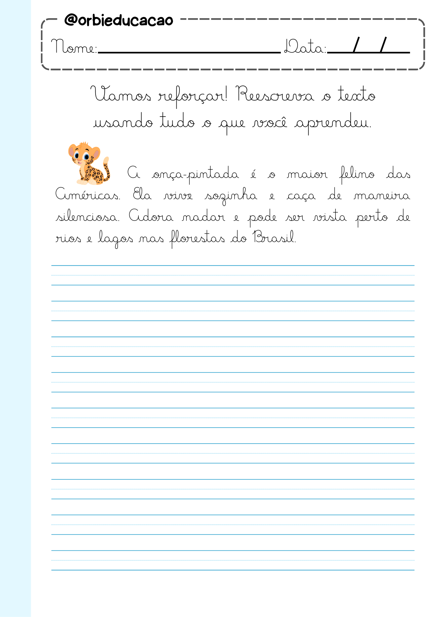 Atividade para treinar o traçado de letras maiúsculas